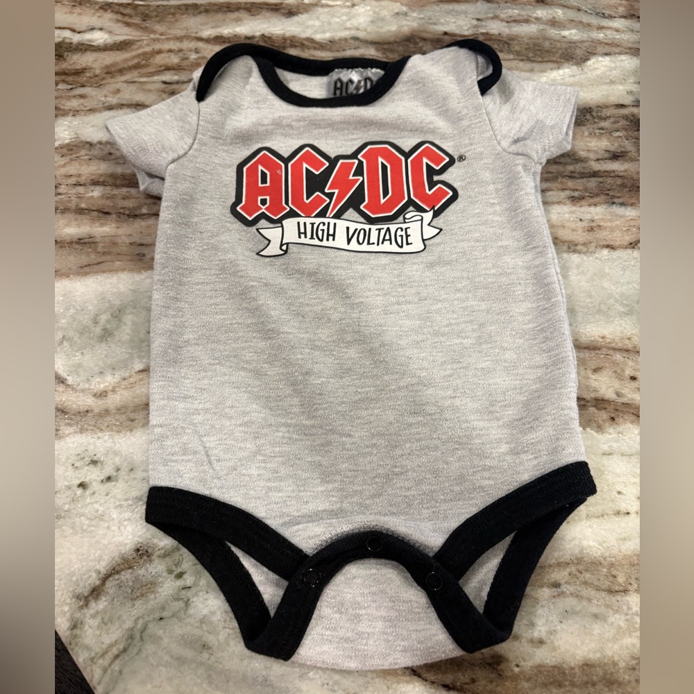 AC/DC High Voltage Black and Gray Bodysuit